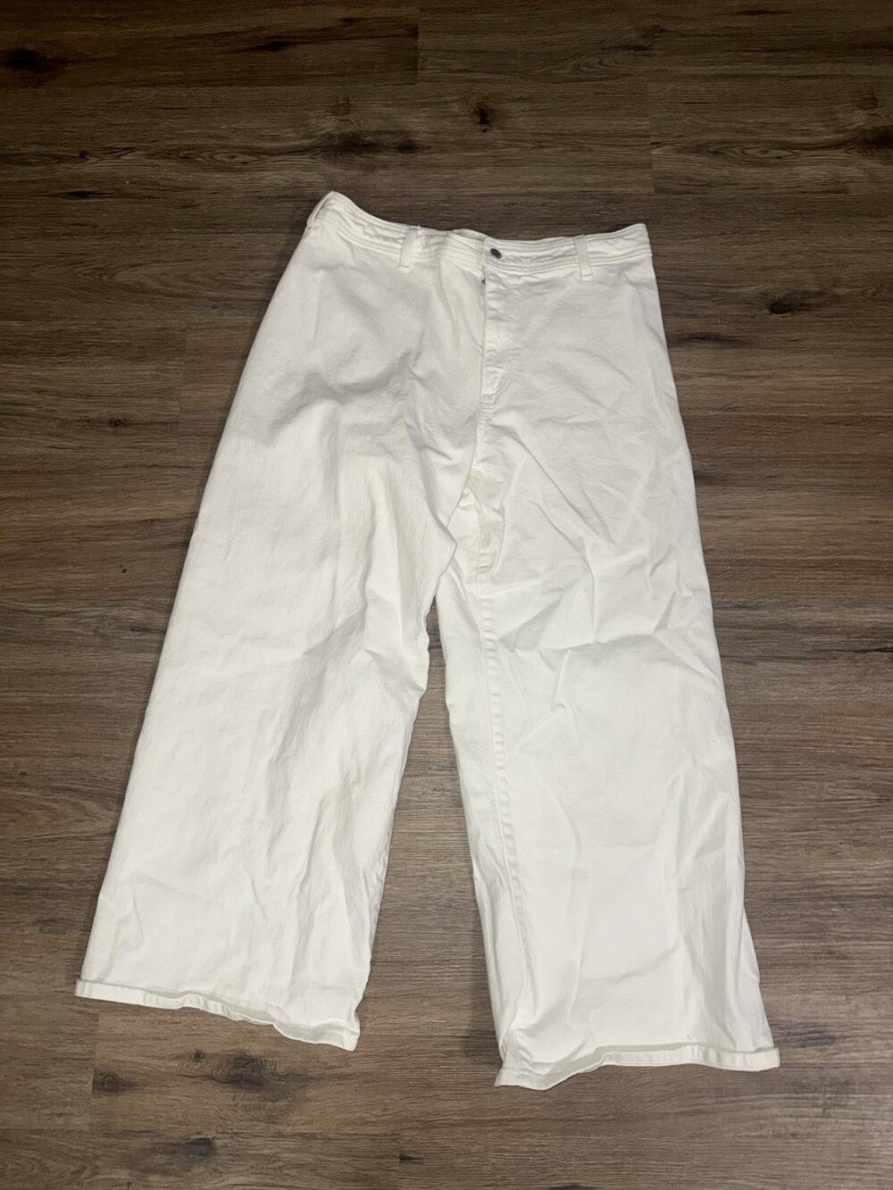 Universal Thread Sailor Wide Leg Jeans 16 White Off Cream High Rise Crop Pants